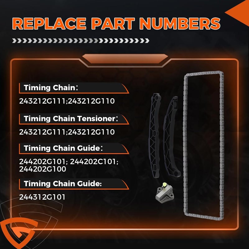 GEARCESS Engine Timing Chain Kit Compatible with Kia Sportage/Optima, Fit for Hyundai Sonata 2.0 2.4, 2011-2019, Replaces# 24410-2G810, 24321-2G111, 24420-2G101, 24431-2G101 - Image 4